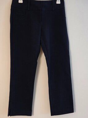 Cache Contour Collection Blue Knit Capri Pants